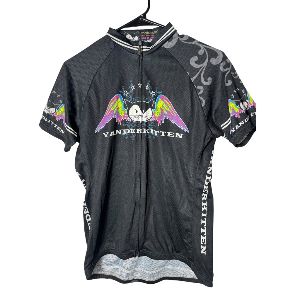 Vander kitten women's large race raglan cycling jersey front zip kitty logo